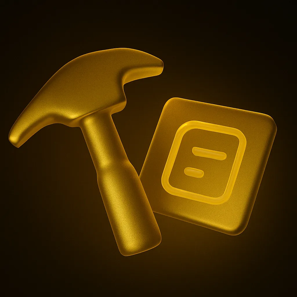 image of a hammer and a book